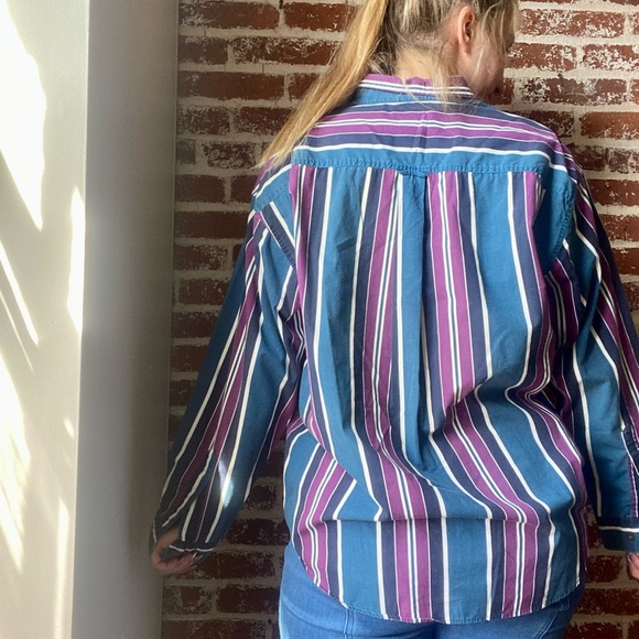 90s men’s striped button down - Picture 3 of 8